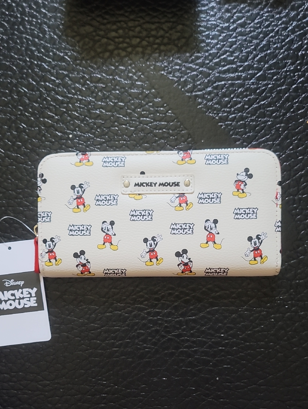 Disney Cream Mickey Mouse Zip-Around Money Wallet